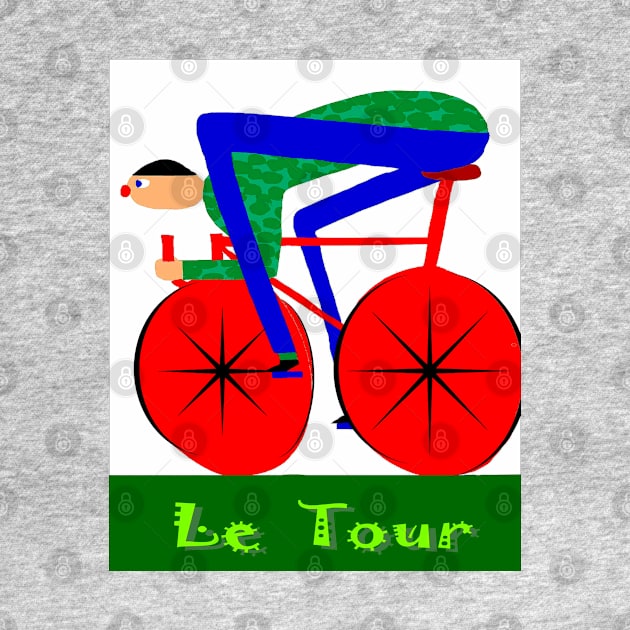 Le Tour : Abstract Psychedelic Bicycle Racing Advertising Print by posterbobs